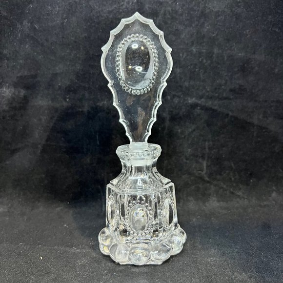 L E Smith Other - Vintage L E Smith Glass Co Beaded Medallion Perfume Bottle With Stopper